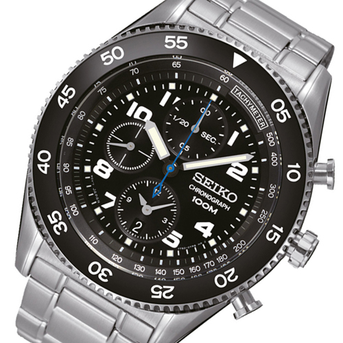 セイコー SEIKO クオーツ 高速クロノ メンズ 腕時計 SNDG59P1 ブラック