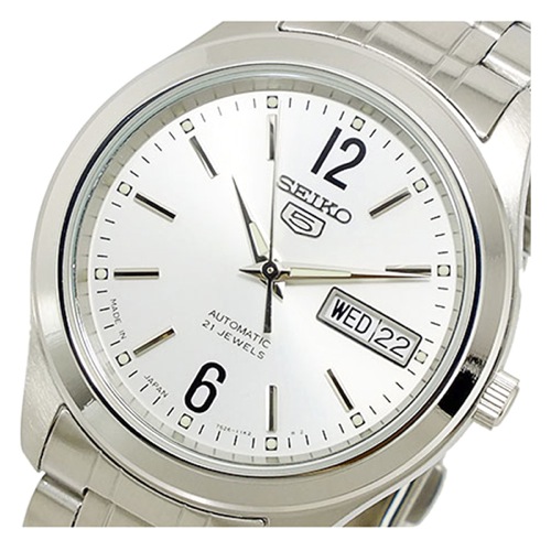 セイコー セイコー5 5 自動巻き メンズ 腕時計 SNKM53K1 ホワイトシルバー