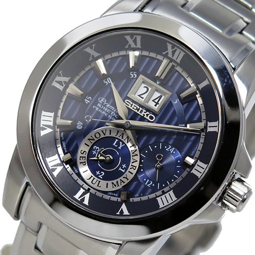 セイコー プルミエ パーペチュアル クオーツ メンズ 腕時計 SNP113P1 ブルー