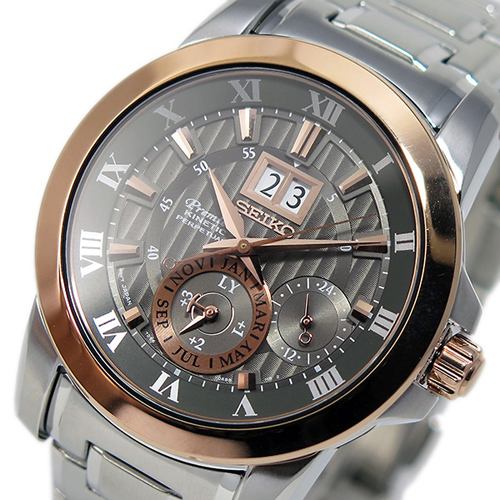 セイコー プルミエ パーペチュアル クオーツ メンズ 腕時計 SNP114P1 グレー