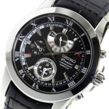セイコー SEIKO プルミエ クロノ クオーツ メンズ 腕時計 SPC161P2 ブラック