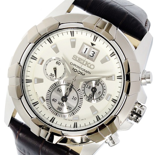 セイコー ロード LORD クロノ クオーツ メンズ 腕時計 SPC196P1 ホワイト