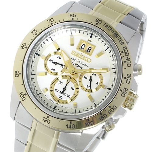セイコー SEIKO クロノグラフ クオーツ メンズ 腕時計 SPC228P1 ホワイト