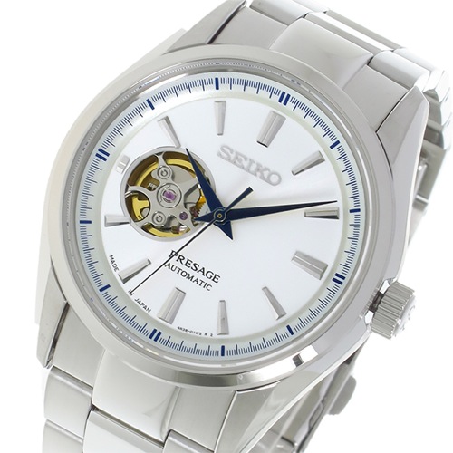 セイコー プレサージュ自動巻き メンズ 腕時計 SSA355J1 ホワイト