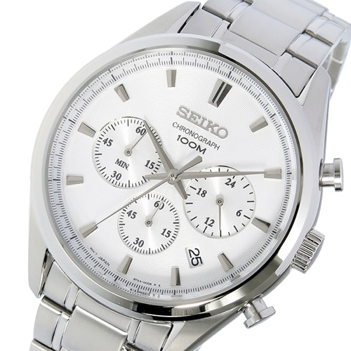 セイコー SEIKO クロノ クオーツ メンズ 腕時計 SSB221P1 ホワイト