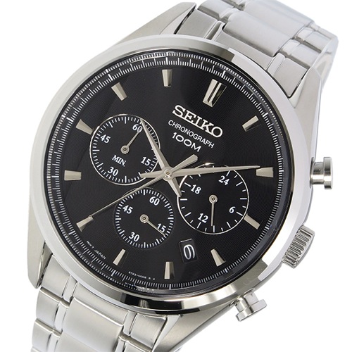 セイコー SEIKO クロノ クオーツ メンズ 腕時計 SSB225P1 ブラック