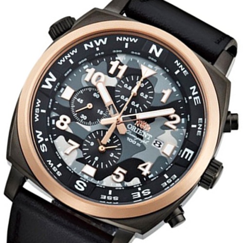 オリエント ORIENT クロノ クオーツ メンズ 腕時計 STT17003B グレーカモフラ