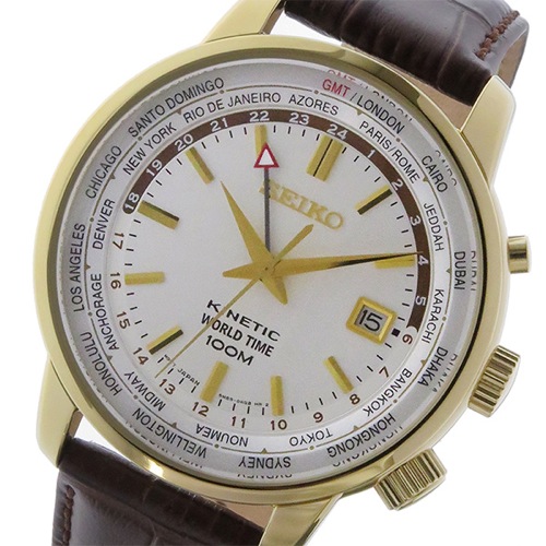 セイコー キネティック クオーツ メンズ 腕時計 SUN070P1 ホワイト