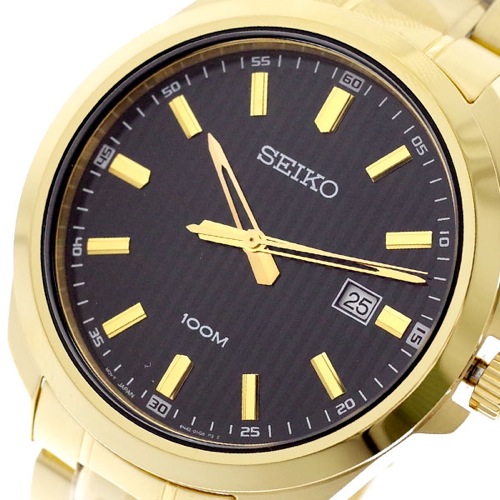 セイコー SEIKO 腕時計 メンズ SUR282P1 クォーツ ブラック ゴールド
