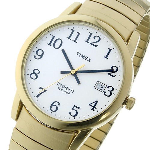 タイメックス イージーリーダー クオーツ メンズ 腕時計 T2H301 ホワイト/ゴールド