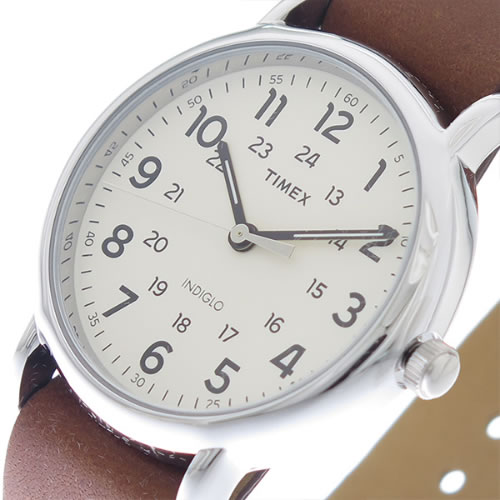 タイメックス インディグロ クオーツ メンズ 腕時計 T2P495 オフホワイト/ブラウン