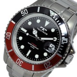 テクノス TECHNOS クオーツ メンズ 腕時計 T4323IR ブラック/レッド