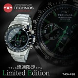 テクノス TECHNOS クオーツ メンズ クロノ 腕時計 T4344SG