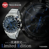 テクノス TECHNOS クオーツ メンズ クロノ 腕時計 T4344SN