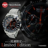 テクノス TECHNOS クオーツ メンズ クロノ 腕時計 T4344SO