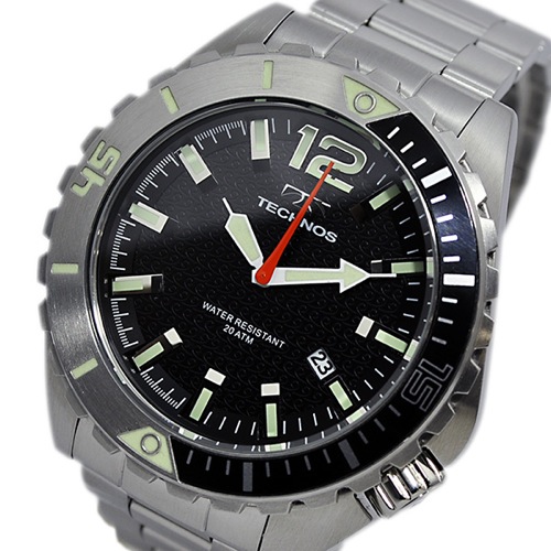 テクノス TECHNOS クオーツ メンズ 腕時計 T4390SB ブラック