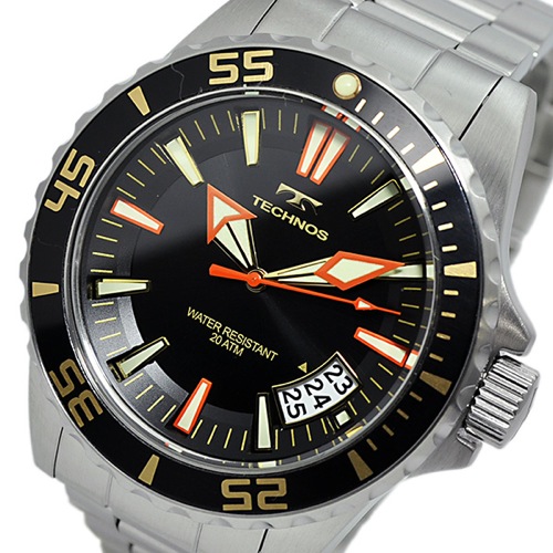 テクノス TECHNOS クオーツ メンズ 腕時計 T4391SH ブラック