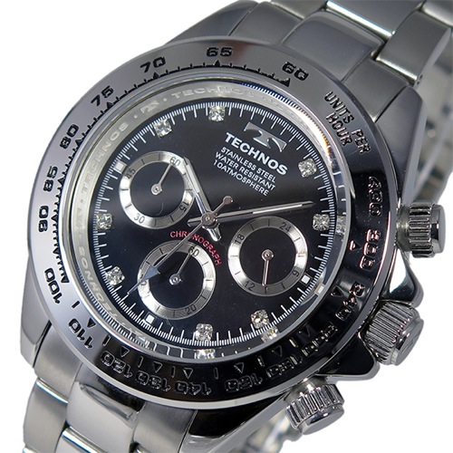 テクノス TECHNOS クオーツ メンズ クロノ 腕時計 T4392SB シルバー