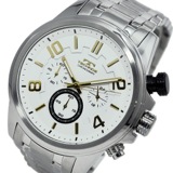 テクノス TECHNOS クオーツ メンズ クロノ 腕時計 T6343GW ホワイト×ゴールド