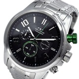 テクノス TECHNOS クオーツ メンズ クロノ 腕時計 T6343SG ブラック×グリーン