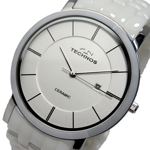 テクノス TECHNOS クオーツ メンズ 腕時計 T9365TW ホワイト