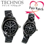 【ペアウォッチ】 テクノス TECHNOS クオーツ 腕時計 T9438TB T9861TB ブラック
