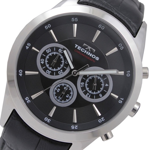 テクノス TECHNOS クロノ クオーツ メンズ 腕時計 T9441SB ブラック
