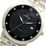 テクノス TECHNOS チタン クオーツ メンズ 腕時計 T9454IB ブラック