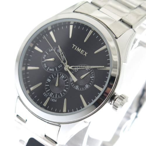 タイメックス クオーツ メンズ 腕時計 TW2P97000 ブラック/シルバー