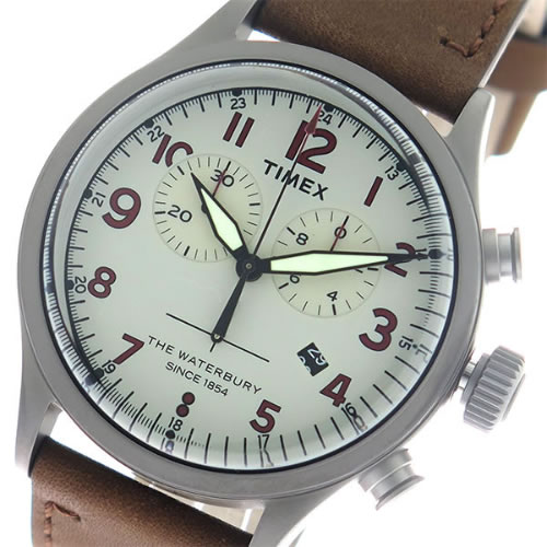 タイメックス Waterbury クロノ クオーツ メンズ 腕時計 TW2R38300 グレー/ブラウン