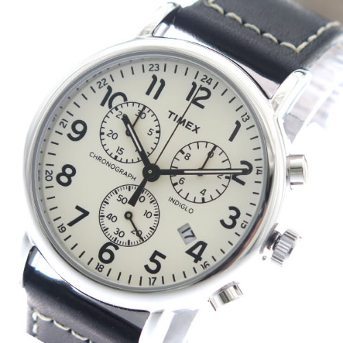 タイメックス インディグロ クオーツ メンズ 腕時計 TW2R42800 オフホワイト/ブラック