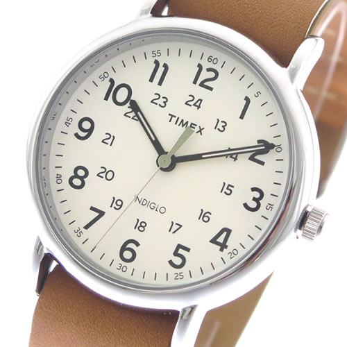 タイメックス 腕時計 メンズ TWG015100 ウィークエンダー クォーツ オフホワイト キャメル
