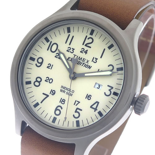 タイメックス 腕時計 メンズ TWG016100 クォーツ オフホワイト キャメル